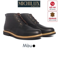Michilux Lace-Up Boots With Cow Leather For Men Nappa B3CK1C0 Chukka Boots