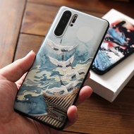 【3D Pattern】 Phone Case for Huawei Y9s Y7p Y7 Pro Y7a Nova 7i 7 SE Soft Cover Crane Chinese Traditional Painting Style Huawei P20 P30 Lite P40 P50 P60 Mate 20 30 40 Pro