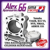 UMA RACING CERAMIC CYLINDER BLOCK KIT 63MM~ NMAX, Y16ZR, R15 V3, NVX, AEROX 155 NEW 68MM Suzuki Belang