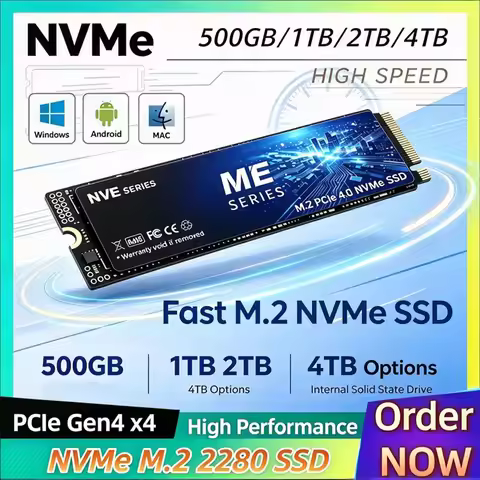 ME M.2 NVMe PCIe4.0 SSD 2TB 1TB 500GB Fast Gaming Solid State Drive Storage Upgrade for Laptop Deskt