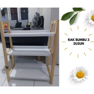 KAYU Grade A Pine Wood 3-tier Spice Rack