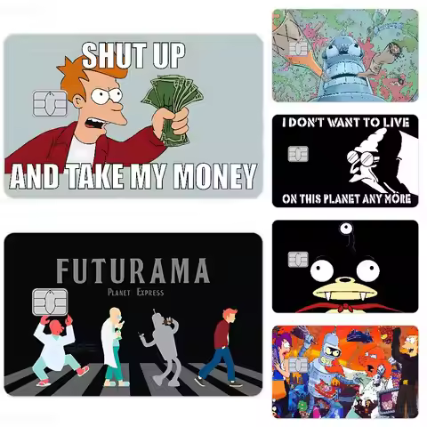 Anime F-Futurama Cartoon Cartoon Credit Card Skin Stickers For Bank Card Bus Metro Card Sticker Wate