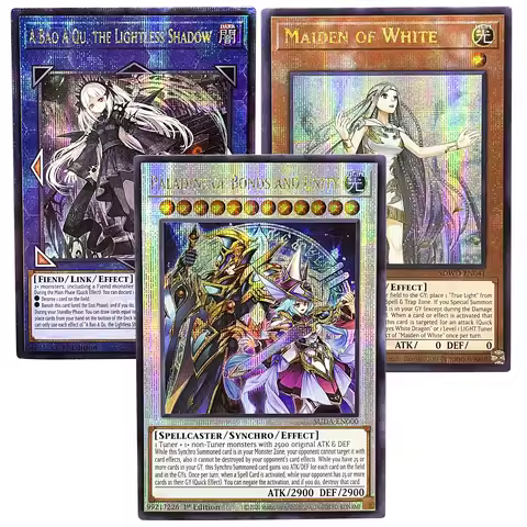 YuGiOh 25th Anniversary QCSCR SUDA Series Holographic Flash Cards Maiden of White Paladins of Bonds 