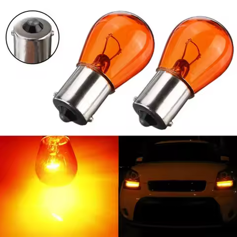2pcs P21W 1156 BA15S 581 Amber Car Auto Scooter Indicator Break Parking Turn Light Bulb Lamp 21W DC1
