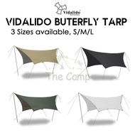 VIDALIDO Butterfly Tarp Flysheet Small Silver Coating Black Coated Camping Waterproof Shelter Tent A