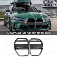 Car Front Bumper Grille Dry Carbon Fiber for BMW G80 G81 M3 G82 G83 M4 2021+ Racing Front Bumper Gri