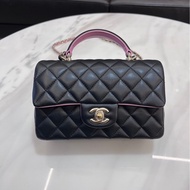 Chanel CF20 handle CF大Mini 黑拼粉 晶片款