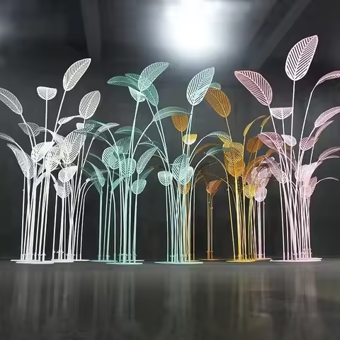 New Style Wrought Iron Art Wedding Props Banana Tree Leaf Guide Outdoor Arrangement Scene T-Stage Ho