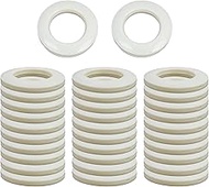 HEVSTIL 32-Pack White Curtain Grommets – 1-9/16" (42mm) Round Plastic Eyelet Rings for Roman Shades 