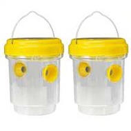 1pc Round PP Hornet Trap, Outdoor Hanging Bee Trap Box, Reusable Insect Catcher, No Electricity Requ