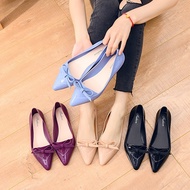 № Ready Stock Korean Ladies Ballet Flat Shoes Jelly Shoe Women Pointed Toe Sandal Flats