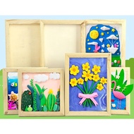 DIY Craft and Arts Light Clay Wooden Frame Kids Decoration