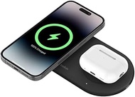 Belkin 2 in 1 Qi2 Wireless Charger, Compatible with Qi2 Official Certified/MagSafe Compatible iPhone