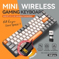 K68pro Mechanical Gaming Keyboard Hot Swap 2.4G Wireless BT Bluetooth Wireless Gaming Keyboards Gamer Keyboard for PC Laptop shoutuan