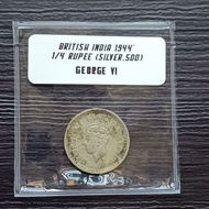 1944 British India 1/4 Rupee George VI