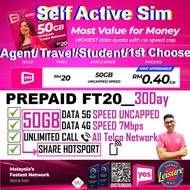 🔥🔥🔥YES FT5G RM20 50GB🔥🔥🔥YES 5G FT5G sim UNLIMITED PREPAID DATA RM30