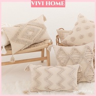 Tufted Pillow Cover 45x45 30x50 Geometric Embroidery Tassel Sofa Cushion Cover Bohemian Window Pillo