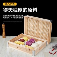 Bun Brother Deepened Large Size Bamboo Wood Long Steamer Grid Bun Cage Drawer Square Wood Commercial