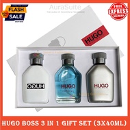 % HU0G0 B0SS Man 3in1 Perfume Gift Set 3x40ml White Box