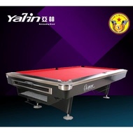 Meja Billiard 9 Ft Yalin Silver Line Black - Meja Billiyar