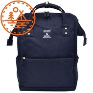 [Anello] Large-Capacity Water-Repellent Wooden Mouth Backpack Daypack GU-B3013 Navy