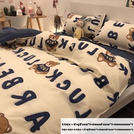 Hanyi ผ้าปูที่นอน200cm/2M ชุดผ้าปูที่นอน กันไรฝุ่น 3.5ฟุต 5ฟุต 6ฟุต 6.5ฟุต ครบเซ็ต4 ชิ้น