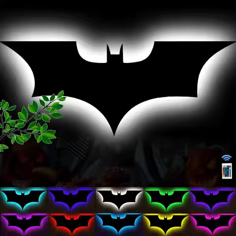 Bat Lamp Neon Sign Led Bat Signal Night Light 16 Colors Adjustable Man Cave Party Home Bedroom Chris