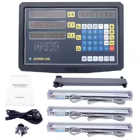 New 3 Axis digital readout JCS900-3AE with 5um TTL NTS-M linear scale 100-1020mm 5micron linear enco