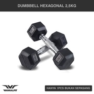 Wannalife 2,5kg Hexagon Dumbbell | Dumbbells Hexagonal Dumbbells 2,5 Kg Kilogram Iron