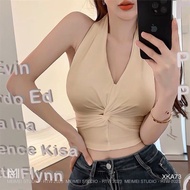 Twisted camisole, cropped shape, elastic fabric, 4 color combinations, easy to mix and match | Xka73