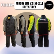 FOXDRY LITE V2 RAINCOAT WATERPROOF [M-5XL] GREEN/GREY