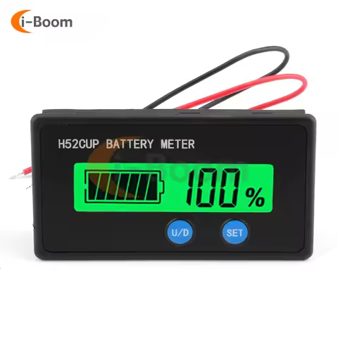 12V 24V 36V 48V 60V 72V Battery Indicator Voltmeter Lithium&Acid Battery Voltage Tester Remaining Ba