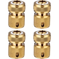 Brass Hose Connector Hose End Quick Connect Fitting 1/2" Hose Pipe Quick Connector for Gardening Hom
