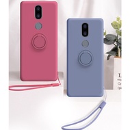 LG K40 K50 V50 G8 ThinQ Q60 V40 Q9 G7 V30 V20 Q6 G6 G5 Velvet Magnetic Stand Liquid Silicone Casing With lanyard Phone Case