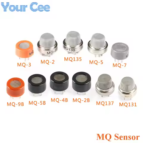 5pcs/1pc MQ Gas Sensor MQ135 MQ-2 MQ-3 MQ-5 MQ-7 MQ-9 MQ-4 MQ137 MQ131 Detecting CO CO2 Smoke Methan