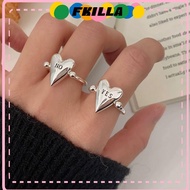 FKI Heart Ring, Personality Stainless Steel Letters Ring, Fashion Exquisite "YES""NO" Adjustable Fin