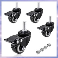 (JMTI) Casters Wheels Casters Set of 4 Heavy Duty - Threaded Stem Mount (5/16in) Swivel Casters Cast