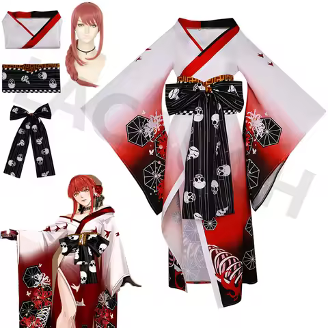 Anime Chainsaw Man Makima Cosplay Costume Hyakkiyakou Shutendoji Makima Cosplay Japanese Kimono Hall