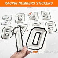RACING NUMBER STICKERS /sticker 1 2 3 4 5 6 7 8 9 0 trail cross MX motorbike emblem number plate mas