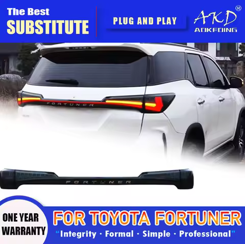 AKD Tail Lamp for Toyota Fortuner LED Tail Light 2016-2021 Fortuner Rear Fog Brake Turn Signal Autom