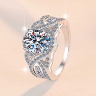 Hot Sale Moissanite Women's Ring 2 Carat Oval GRA Ring Straight s Sterling Silver Jewelry