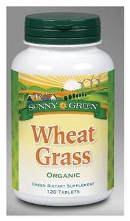 [USA]_Solaray Sunny Green Wheat Grass Organically Grown Green Dietary Supplement 120 Tablets