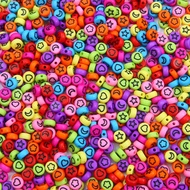 100Pcs 4X7mm  Mixed Flower Star Moon Heart Acrylic Beads Round Loose Spacer Beads For Diy Jewelry Making Bracelet Accessories