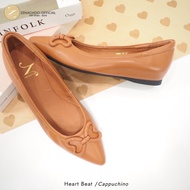 ทรงปกติ:สินค้าลดราคา ไม่รับเปลี่ยน-คืน ทุกกรณึ Zenachoo รุ่น Heart Beat สูง 1 นิ้ว รองเท้าหนังแกะแท้