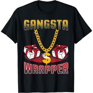 2024 waffle gift for friends Mens Christmas Gangsta Wrapper Shirt xs-3xl        