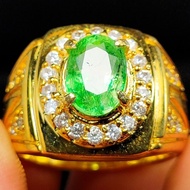 Pay ON THE PLACE ORIGINAL NATURAL COLOMBIA ZAMRUD CUTTING GEMS RING BANGKOK SILVER RING 926 READY TO