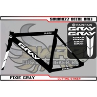 FIXIE GRAY STICKER DECAL 1 COLOR Fixie Sticker