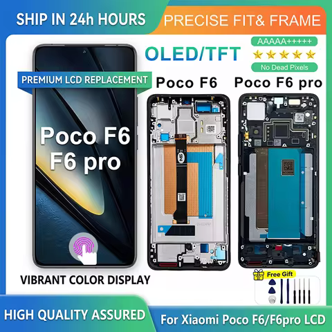 6.67" OLED For Xiaomi Poco F6 LCD 24069PC21G Display Touch Screen Digitizer For Poco F6 Pro LCD 2311