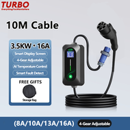 Car Portable EV Charger PHEV Car Charger Adapter 5m/10m 3.5kw/7kw Wallbox Digital UK Socket EU TYPE2