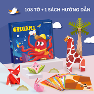 Bộ giấy thủ công origami nhiều hình động vật cho bé giấy gấp thủ công nhiều màu